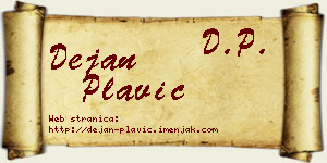 Dejan Plavić vizit kartica